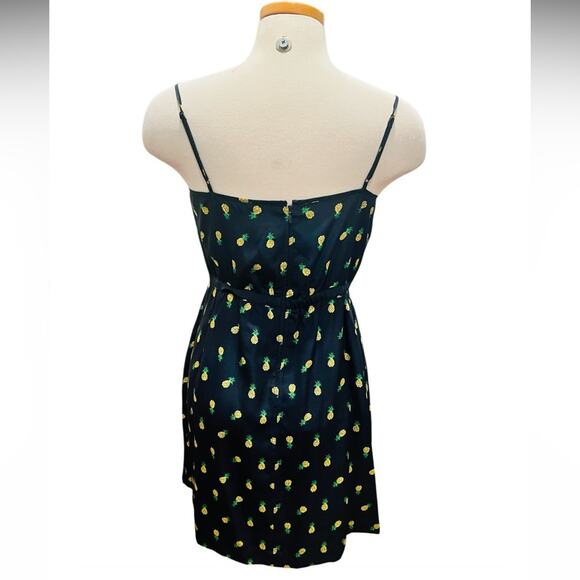 J Crew Women Pineapple Strappy Mini Dress Pocket Hawaiian Boho Size. 10 NWT - Picture 5 of 7